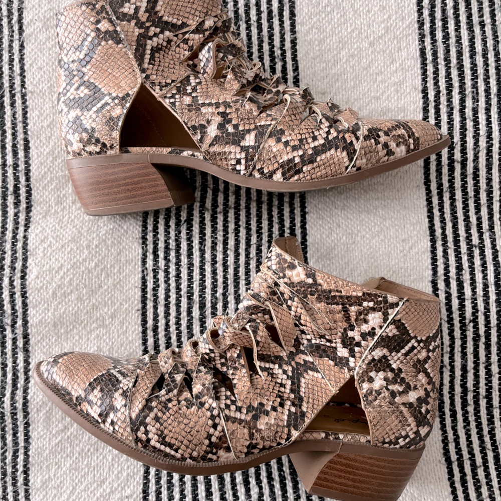 Snakeskin Booties
